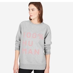 Everlane Unisex Oversized Heather Gray 100% Cotton Pullover Sweatshirt, Sz XS